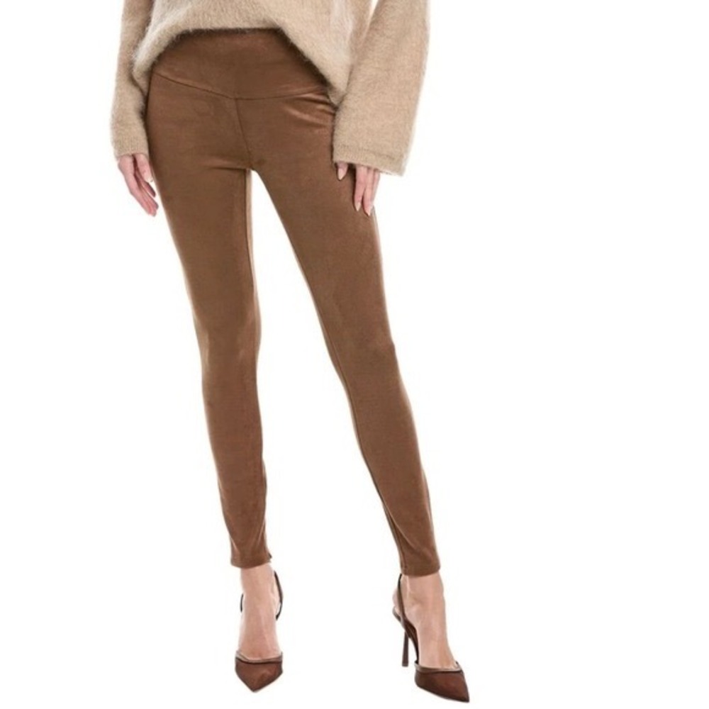 J McLaughlin Women Lori Pants Brown Faux Suede Leggings Stretch Comfort Size M